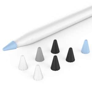Apple Pencil 1 & 2. Gen Pen Tip Cover 8 Stk. Blå / Sort / Grå / Hvid
