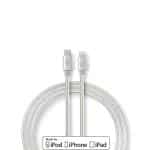 USB-kabel | USB 2.0 | Apple Lightning 8-pin | USB Type-C Han | 480 Mbps | 18 W | Guldplateret | 2.00 m | Runde | Flettet / Nylon | Aluminium | Cover Window Box